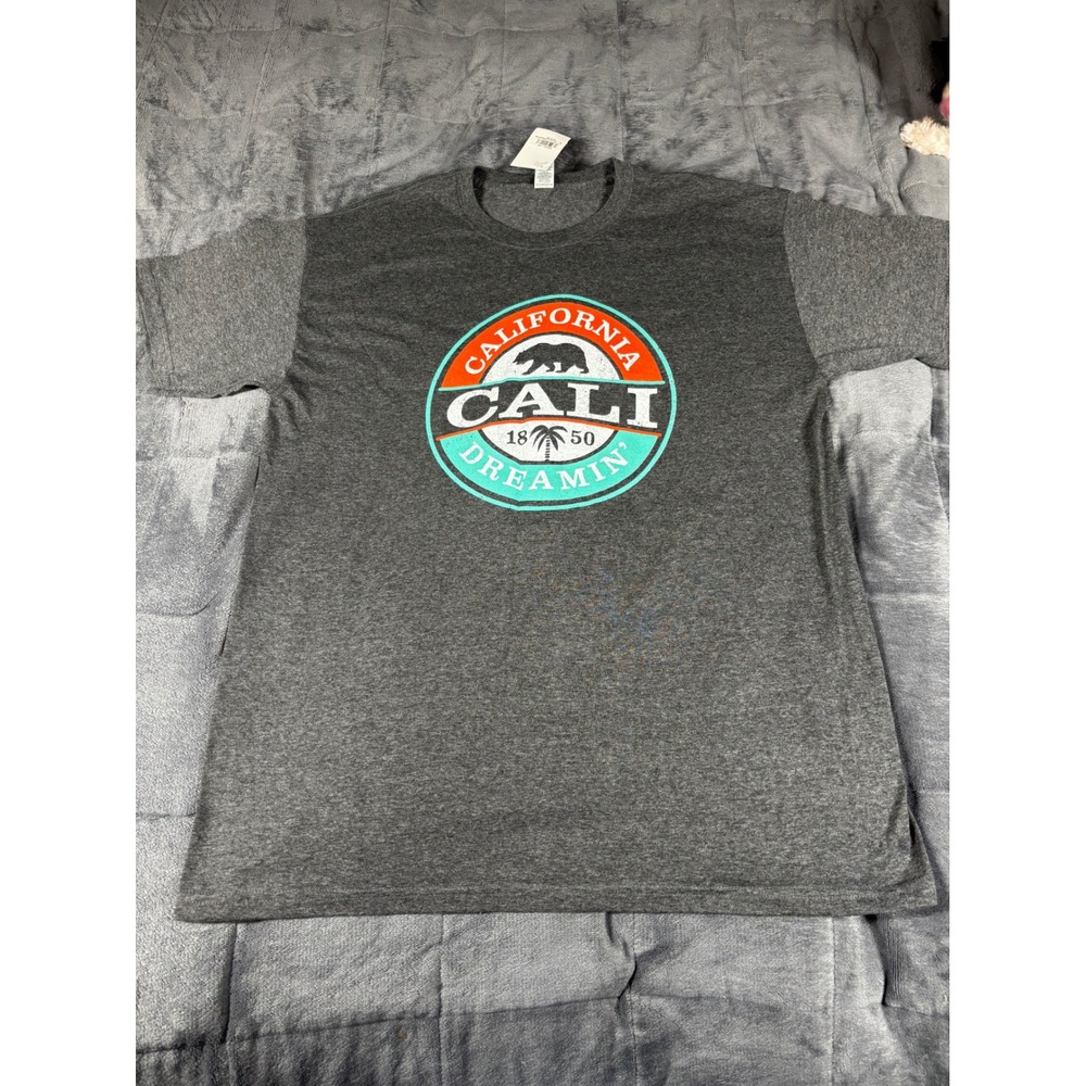 M&O Gold Mens California Dreamin Graphic T-Shirt Gray Medium NEW